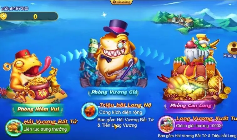 Bí Kíp Chinh Phục Bắn Cá Royal Fishing Sodo6789 Từ A Đến Z 2 Các phòng chơi trong game Bắn Cá Royal Fishing Sodo6789