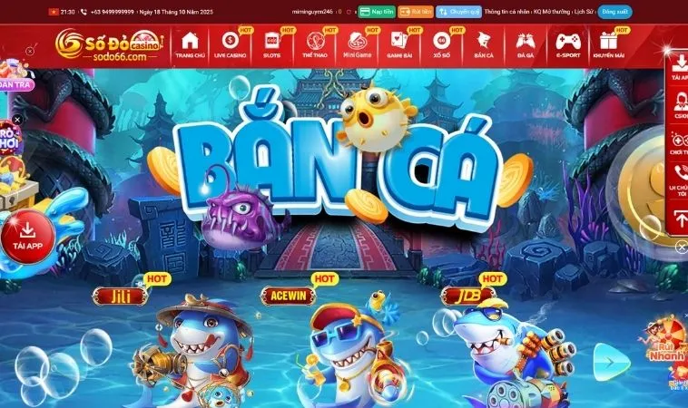 Sảnh Bắn Cá Sodo6789 thiết kế đồ họa đẹp, ấn tượng