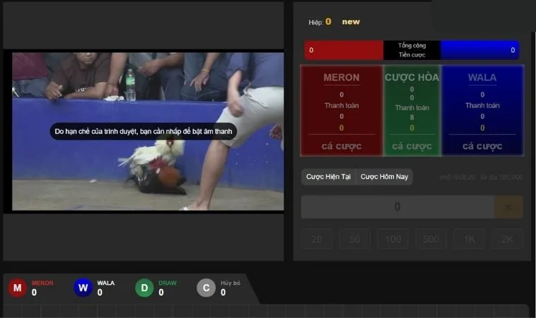 Giao diện cá cược Đá Gà Sabong Tại Sodo6789