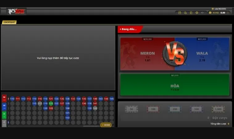 Các cửa cược tại sảnh Đá Gà WS168 Tại Sodo6789