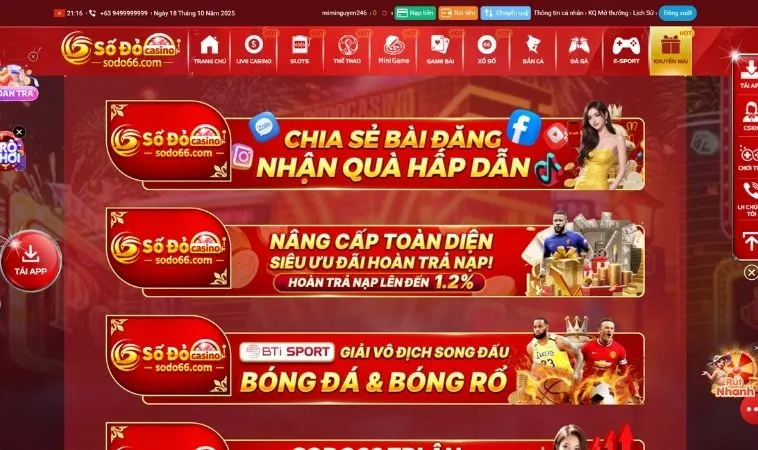 Tổng Hợp Hệ Thống Khuyến Mãi Sodo6789 Cho Bet Thủ Hot Nhất Năm Nay 1 Các chương trình khuyến mãi Sodo6789 hấp dẫn tại người chơi